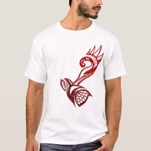 CAMISETA ROJO AZTECA DEL PÁJARO
