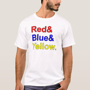 Camiseta Rojo Azul Amarillo   Colores Primarios