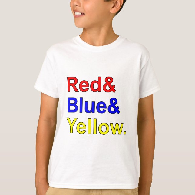 Camiseta Rojo Azul Amarillo | Colores Primarios (Anverso)