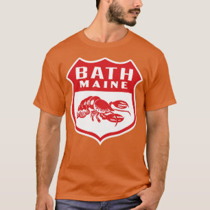 Camiseta Rojo Bath Maine Retro Shield