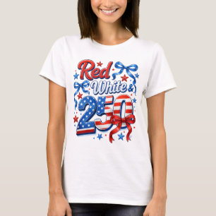 Camiseta Rojo Blanco & 250 Patriótico Independencia America