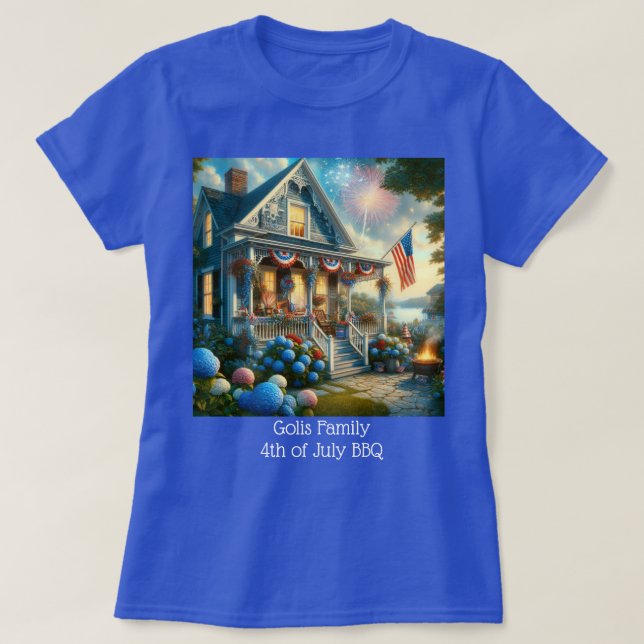 Camiseta Rojo Blanco Azul 4 de Julio  (Diseño del anverso)