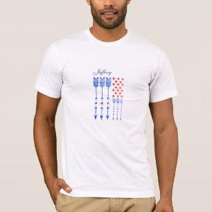 Camiseta Rojo, blanco, azul, bandera, estrellas, flechas, 4