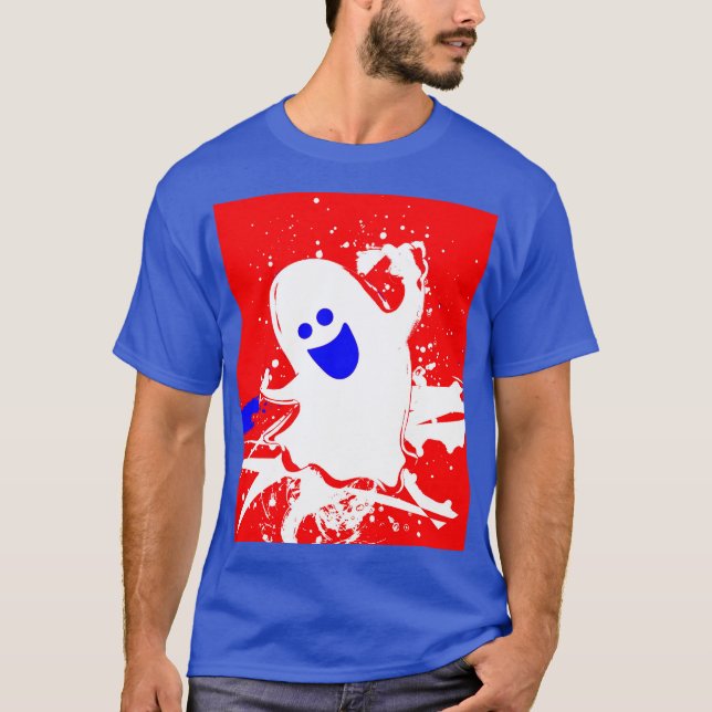 Camiseta Rojo Blanco Azul Gabbie la Fantasma  (Anverso)