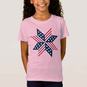 Camiseta Rojo Blanco Azul Patriótico Estrellas y Rayas Nati