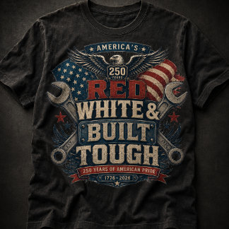 Camiseta Rojo Blanco & Construido Fuerte | América 250