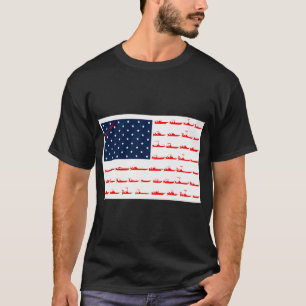 Camiseta Rojo Blanco Patriótico Bruh América Pesca de Lubin