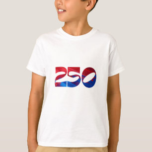 Camiseta Rojo Blanco Raya Azul Estrellas América Cumpleaños
