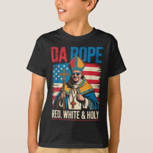 Camiseta Rojo Blanco Santo El Papa De América Chicago Papa