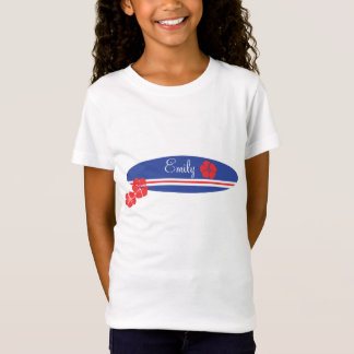 Camiseta Rojo blanco y azul Hibiscus