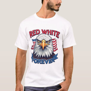 Camiseta Rojo Blanco y Azul por Siempre Bandera Americana P