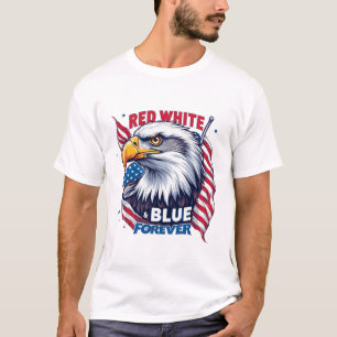 Camiseta Rojo Blanco y Azul por Siempre Bandera Americana P
