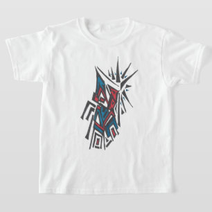 Camiseta Rojo, Blanco y Azul Tatuaje Tribal Abstracto Color