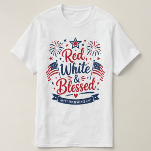 Camiseta Rojo, Blanco y Bendito 4 de Julio Patriótico