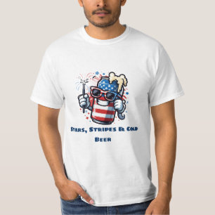Camiseta Rojo, Blanco y Cerveza – Divertido 4 de Julio para