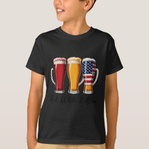 Camiseta Rojo Blanco Y Cervezas Divertido Vintage Cerveza N