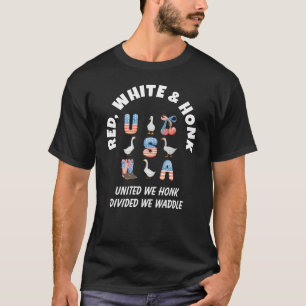 Camiseta ROJO BLANCO Y CLONQUEO Diversión USA Ganso 4 de Ju