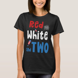 Camiseta Rojo Blanco Y Dos Cumpleaños 4 De Julio Americano
