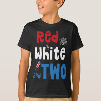 Camiseta Rojo Blanco Y Dos Cumpleaños 4 De Julio Americano