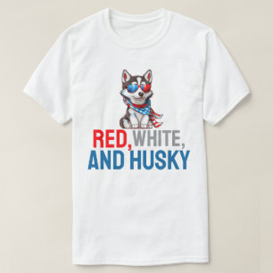 Camiseta Rojo, blanco y Husky