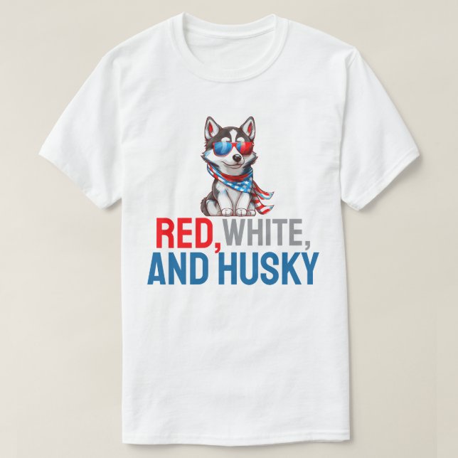 Camiseta Rojo, blanco y Husky (Diseño del anverso)