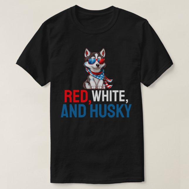 Camiseta Rojo, blanco y Husky (Diseño del anverso)
