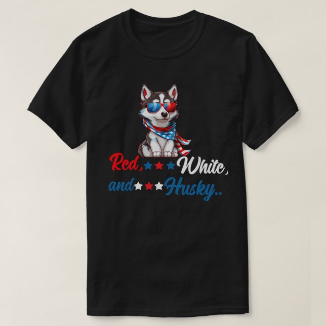 Camiseta Rojo, blanco y Husky (Diseño del anverso)