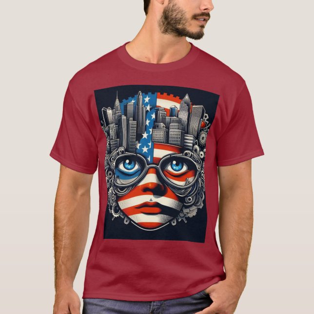 Camiseta ... **Rojo, Blanco y Moderno** (Anverso)