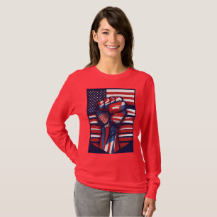 Camiseta Rojo, Blanco y Negrita