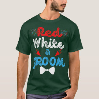 Camiseta Rojo Blanco Y Novio Divertida Boda Fiesta 4 de Jul