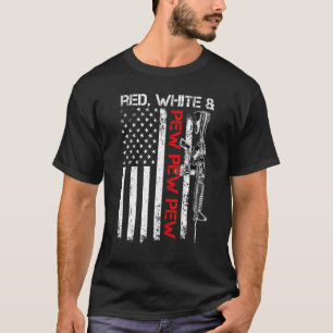 Camiseta Rojo Blanco Y Pew Patriótico Pro Gun Ar15 Rifle Us