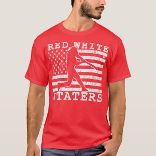 CAMISETA ROJO BLANCO Y TATERS BÉISBOL SOFTBALL CASA RUN HI