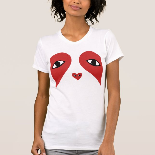 Camiseta Rojo Cara Amor Ojos del Corazón (Anverso)