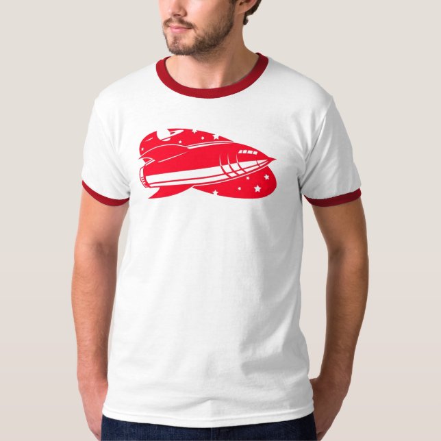 Camiseta rojo-cohete-retro (Anverso)