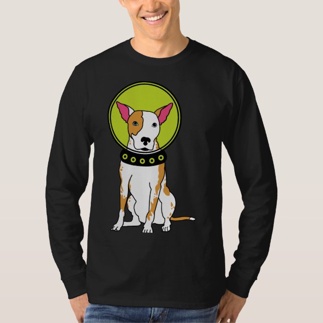 Camiseta Rojo de cigalas de pozo de perro espacial (Anverso)