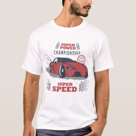 Camiseta Rojo de coche de Carreras