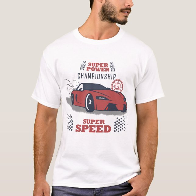 Camiseta Rojo de coche de Carreras (Anverso)