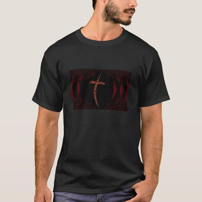 Camiseta Rojo de diseño cruzado (Anverso)