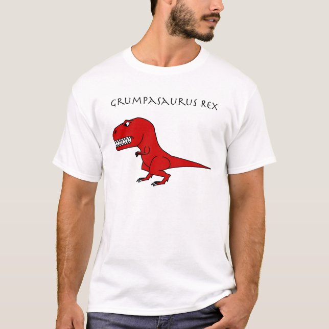 Camiseta Rojo de Grumpasaurus Rex (Anverso)