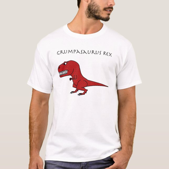 Camiseta Rojo de Grumpasaurus Rex texturizado (Anverso)