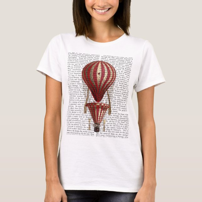 Camiseta Rojo de impresión de globo de aire caliente en niv (Anverso)