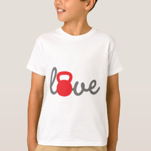 Camiseta Rojo de Kettlebell del amor
