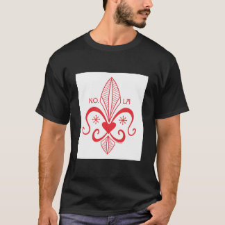 Camiseta ROJO de la flor de lis del vudú de New Orleans