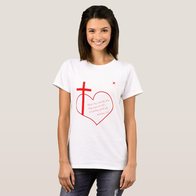 Camiseta Rojo de la Navidad cristiana (Anverso completo)