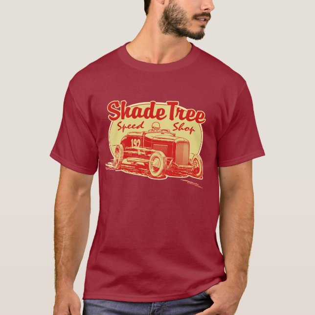 Camiseta Rojo de la tienda de la velocidad del árbol de (Anverso)
