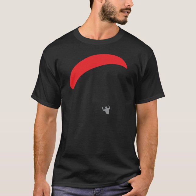 Camiseta rojo del ala flexible - paragliding (Anverso)