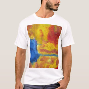 Camiseta Rojo del calentamiento del planeta, naranja y