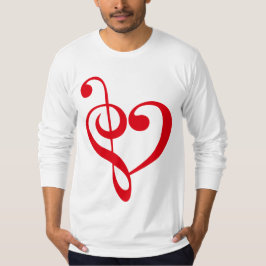 Camiseta Rojo del corazón musical