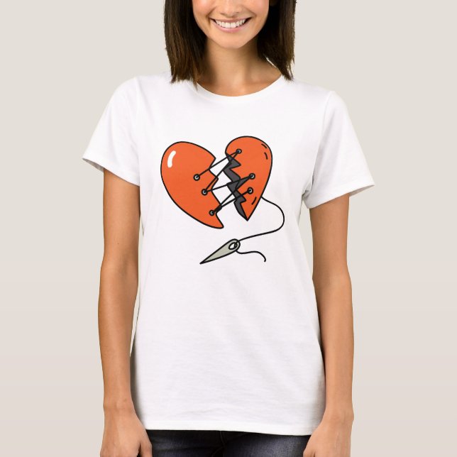 Camiseta Rojo del corazón roto (Anverso)