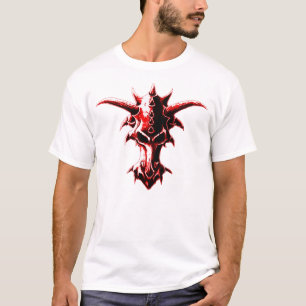 Camiseta Rojo demoníaco del cráneo del dragón